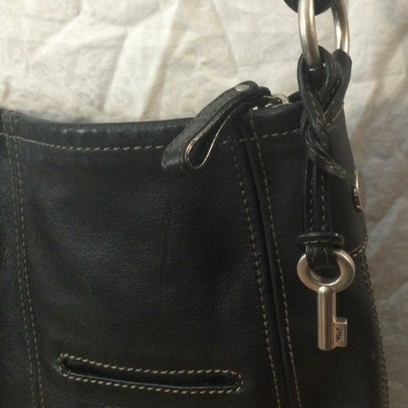 Fossil Crossbody bag, Black leather, new never used. - Picture 6 of 9